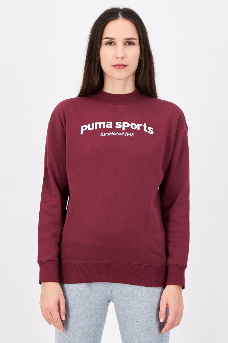 PUMA Women Sportswear Fit Long Sleeve Outdoor Sweatshirt, Maroon - Image 1